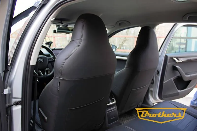 Установка чехлов серии "Premium" для Octavia A7, со спорт. сидениями