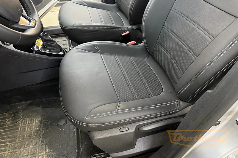 Чехлы на Renault Captur, серии "Premium" - серая строчка