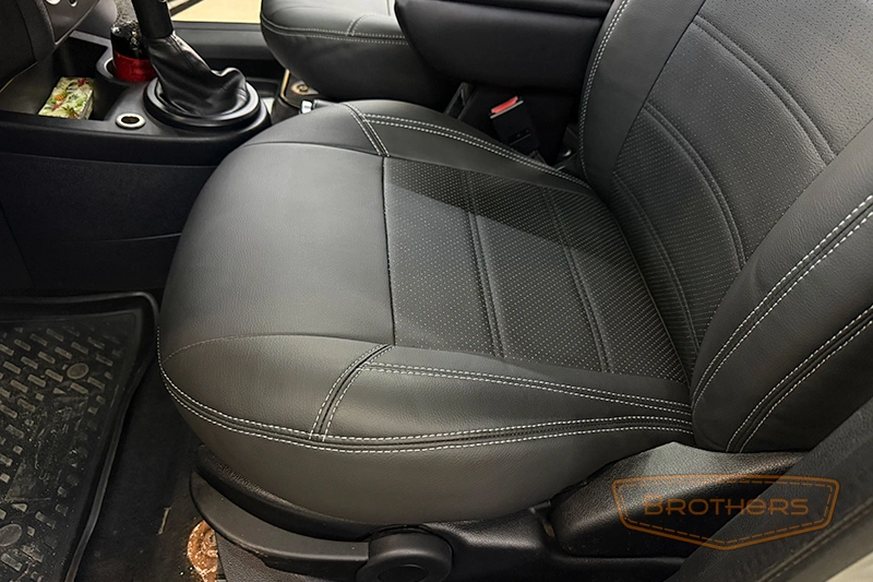 Чехлы на Ford Fusion I рестайлинг, (2005 - 2012) серии "Premium" - серая строчка Чехлы на Ford Fusion I рестайлинг, (2005 - 2012) серии "Premium" - серая строчка