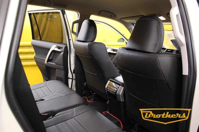 Чехлы на Toyota Land Сruiser Prado III, серии "Premium" - серая строчка