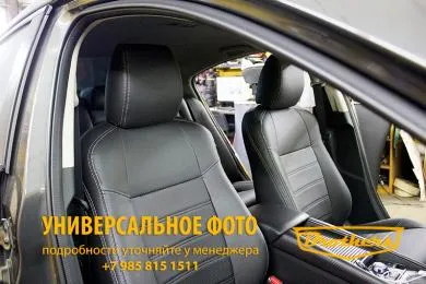 Чехлы для Subaru Impreza 3, 2007 - 2017 серии "Premium" - серая строчка