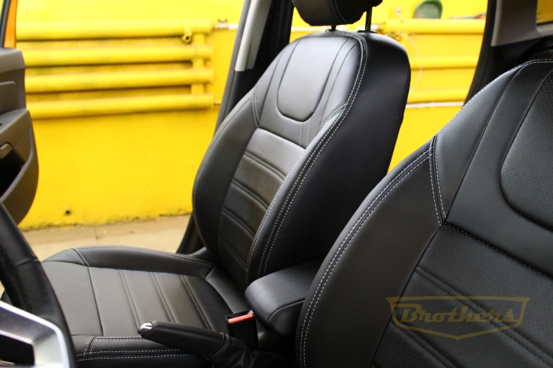 Чехлы на Renault Duster 2, серии "Premium" - серая строчка