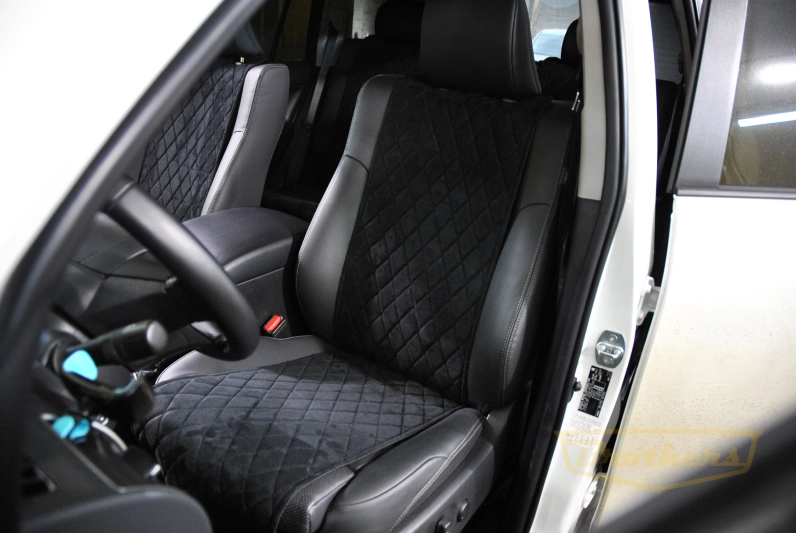 Накидки «Alcantara» ромбы, черная строчка