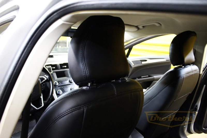 Чехлы на Ford Mondeo 5 (Trend), серии "Premium" - черная строчка