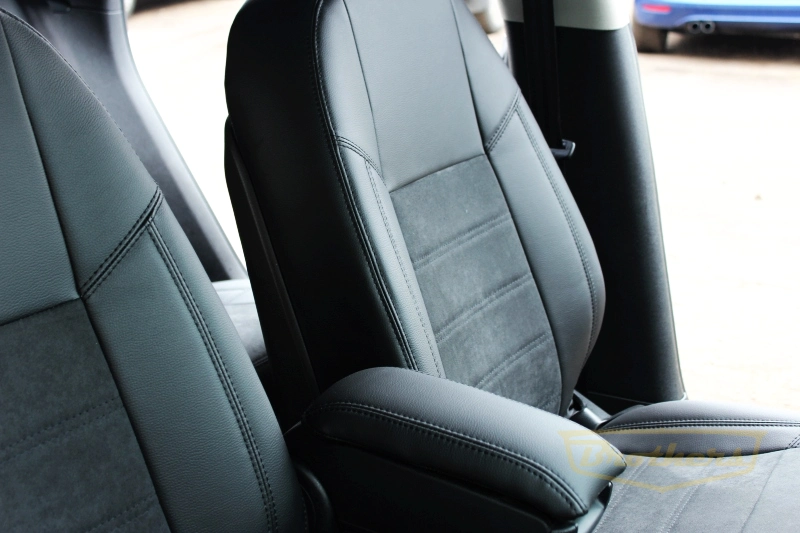 Чехлы на сидения Audi A3 8P рестайлинг 2, серии "Alcantara Full" - черная строчка