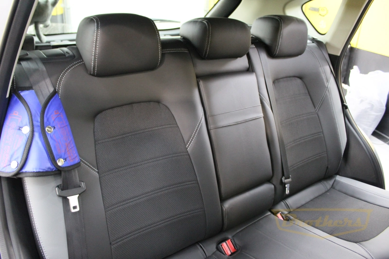 Чехлы на Mazda CX 5 II (active), серии "Textile" - серая строчка, серые вставки