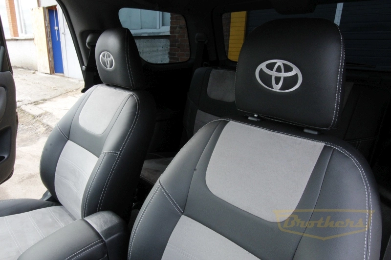 Чехлы на Toyota RAV-4 II (рестайлинг), серии "Premium Plus" - серая строчка