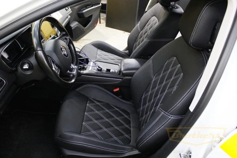 Чехлы на Renault Talisman (Универсал) серии "Aurora" - серая строчка, ромбы