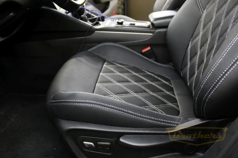 Чехлы на Renault Talisman (Универсал) серии "Aurora" - серая строчка, ромбы