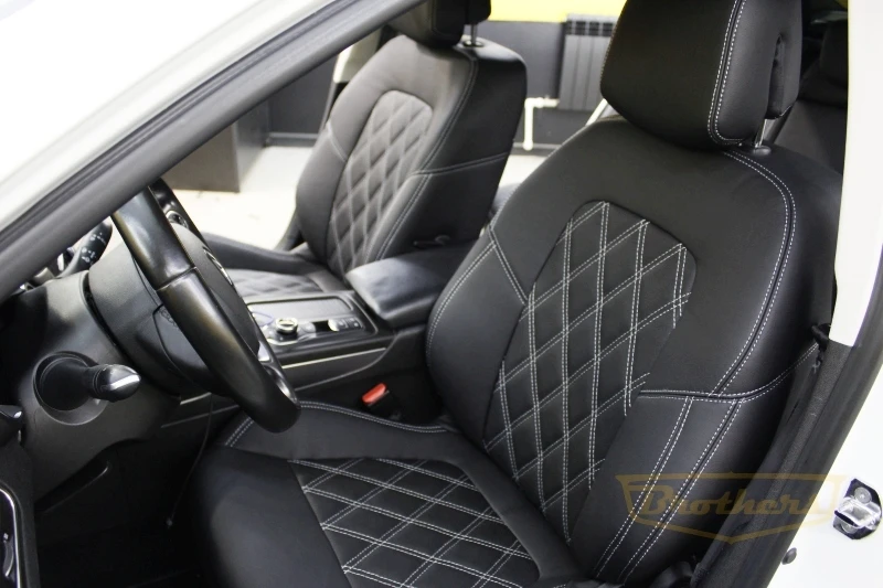 Чехлы на Renault Talisman (Универсал) серии "Aurora" - серая строчка, ромбы