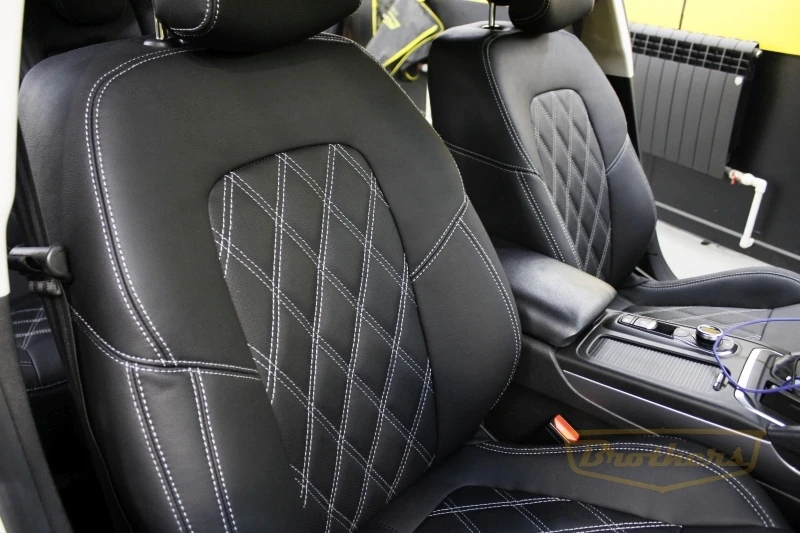 Чехлы на Renault Talisman (Универсал) серии "Aurora" - серая строчка, ромбы