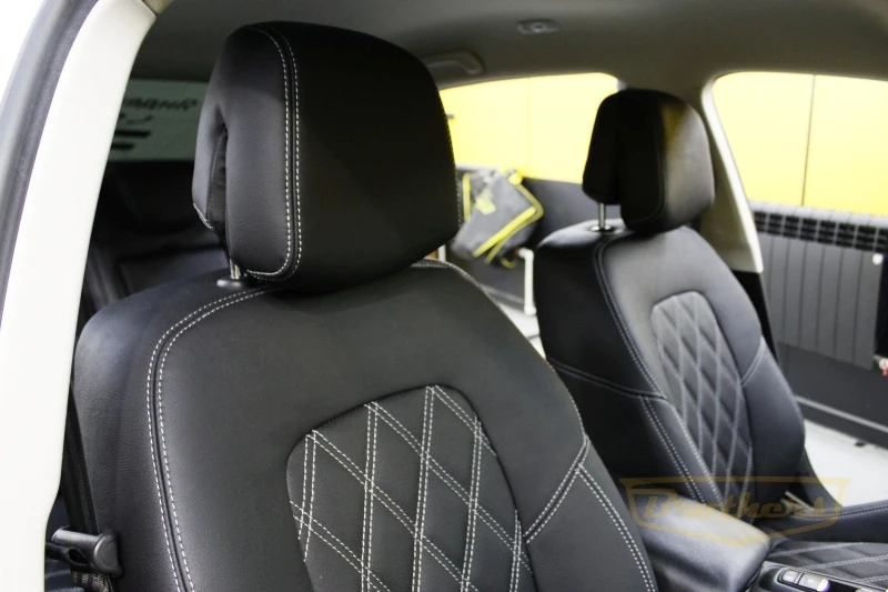 Чехлы на Renault Talisman (Универсал) серии "Aurora" - серая строчка, ромбы