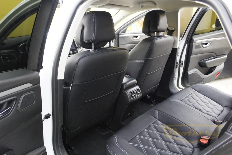 Чехлы на Renault Talisman (Универсал) серии "Aurora" - серая строчка, ромбы