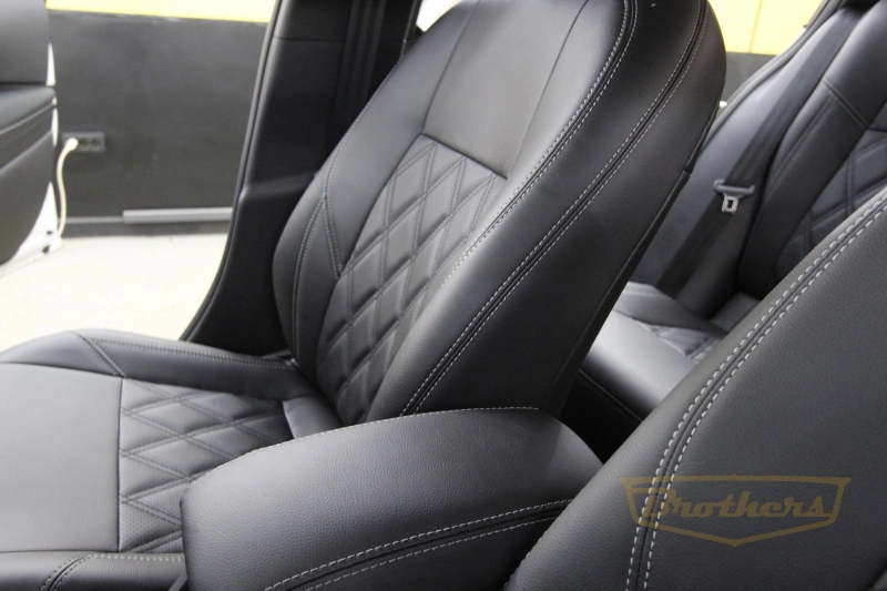 Авточехлы Toyota Corolla E210 серии "Premium" - серая строчка, ромбы