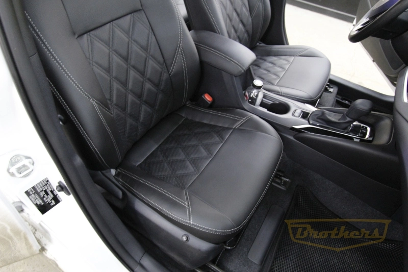 Авточехлы Toyota Corolla E210 серии "Premium" - серая строчка, ромбы