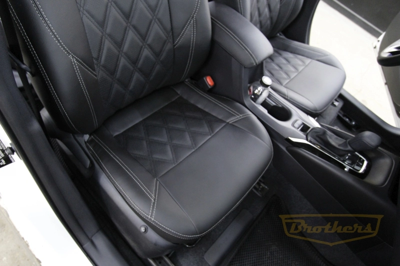 Авточехлы Toyota Corolla E210 серии "Premium" - серая строчка, ромбы