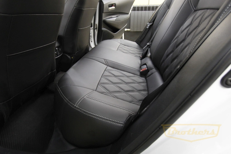 Авточехлы Toyota Corolla E210 серии "Premium" - серая строчка, ромбы