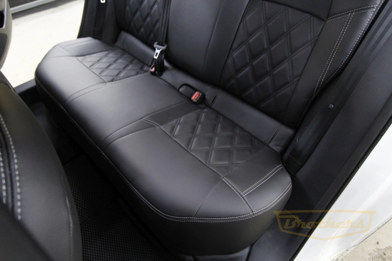 Авточехлы Toyota Corolla E210 серии "Premium" - серая строчка, ромбы