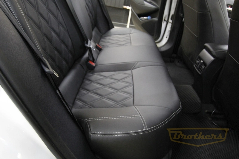 Авточехлы Toyota Corolla E210 серии "Premium" - серая строчка, ромбы