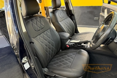 Чехлы для Subaru Impreza 4, 2014 - 2016 серии "Premium" - серая строчка, ромбы