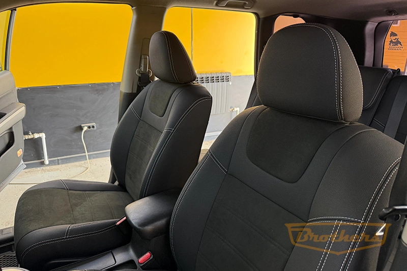 Чехлы для Nissan X-Trail T31, серии "Aurora" - серая строчка, вставка Alcantara с продлением переднего ряда сидений Чехлы для Nissan X-Trail T31, серии "Aurora" - серая строчка, вставка Alcantara с продлением переднего ряда сидений