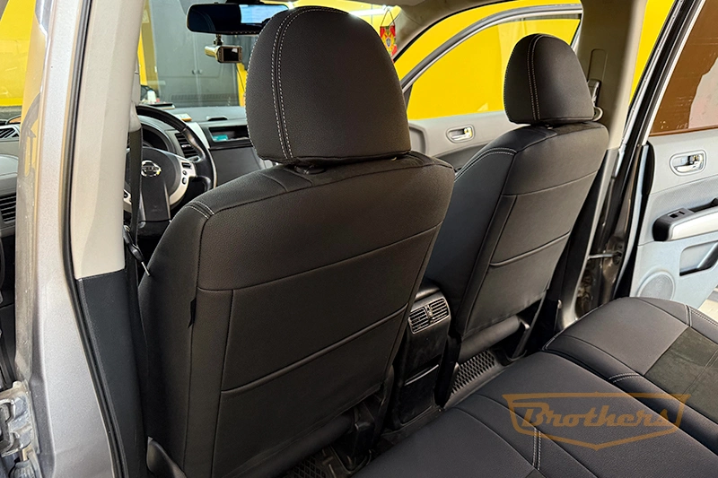 Чехлы для Nissan X-Trail T31, серии "Aurora" - серая строчка, вставка Alcantara с продлением переднего ряда сидений Чехлы для Nissan X-Trail T31, серии "Aurora" - серая строчка, вставка Alcantara с продлением переднего ряда сидений