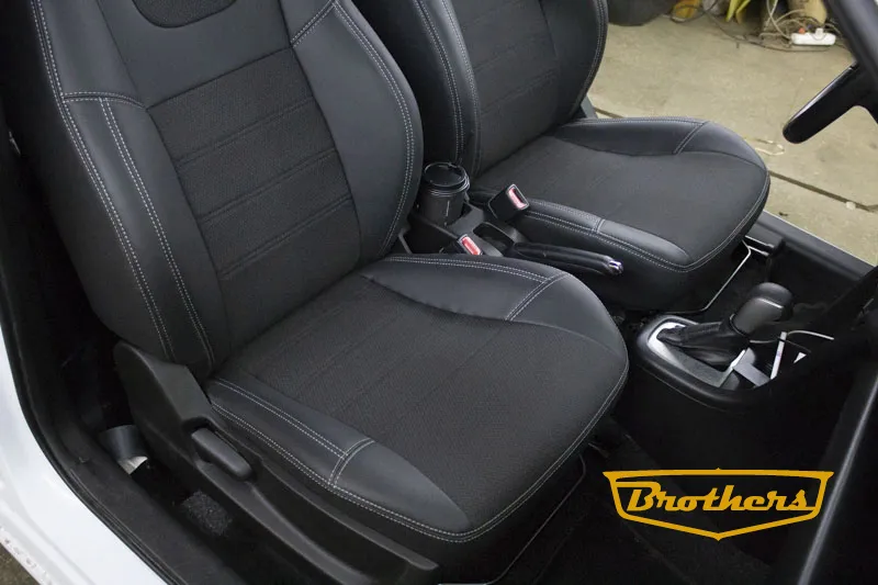 Чехлы на Suzuki Swift, серии "Textile" - серая строчка