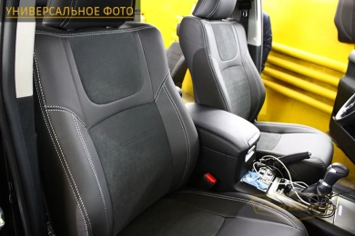 Авточехлы на Suzuki Swift (дорестайлинг), серии "Alcantara" - серая строчка