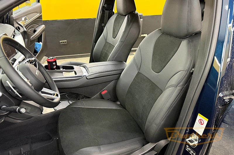 Чехлы для сидений Haval F7 II серии "Alcantara full" - черная строчка