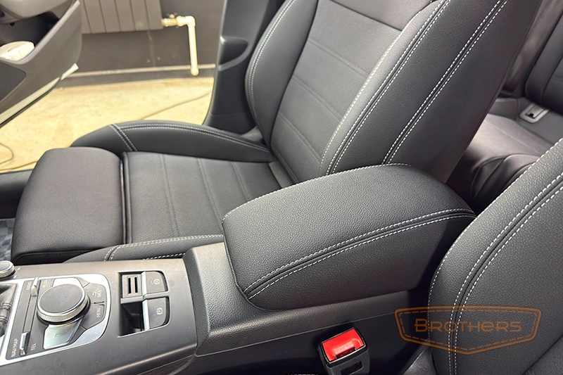 Чехлы на сиденья Audi A3 III 8V (Sport) - серии "Aurora" - серая строчка