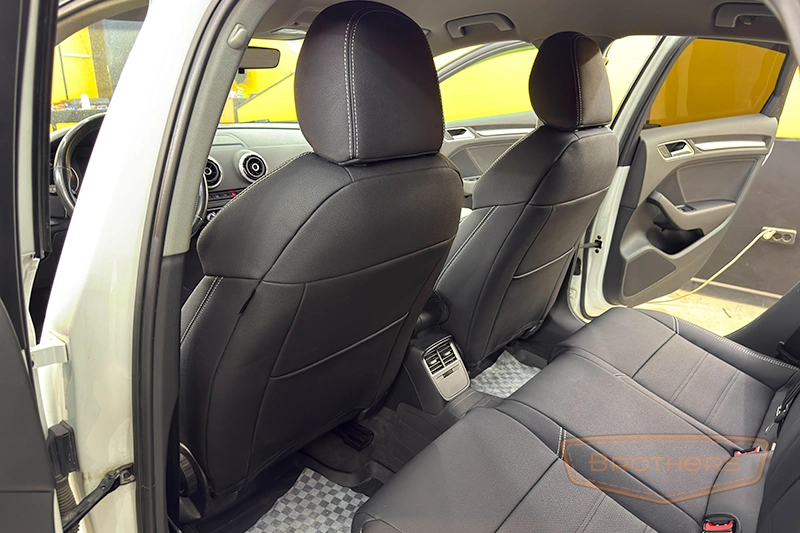 Чехлы на сиденья Audi A3 III 8V (Sport) - серии "Aurora" - серая строчка