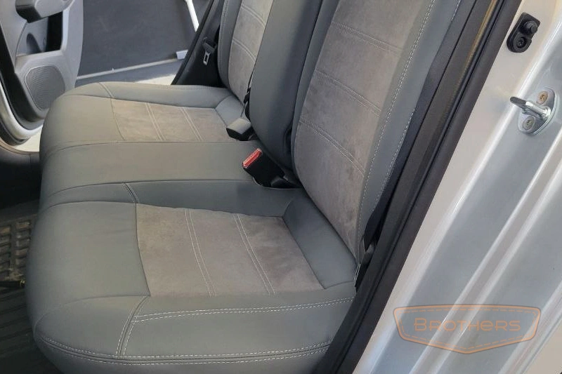 Чехлы на Hyundai Solaris 2, серии "Premium Plus" - серая строчка, серая эко-кожа, продление передних сидений Чехлы на Hyundai Solaris 2, серии "Premium Plus" - серая строчка, серая эко-кожа, продление передних сидений