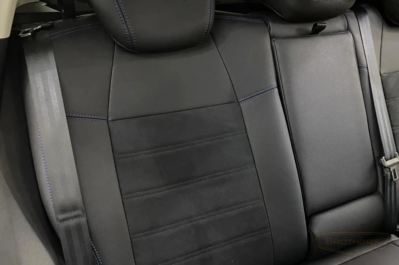 Авточехлы Haval Jolion — экокожа Dakota + алькантара с продлением, синяя строчка Авточехлы Haval Jolion — экокожа Dakota + алькантара с продлением, синяя строчка