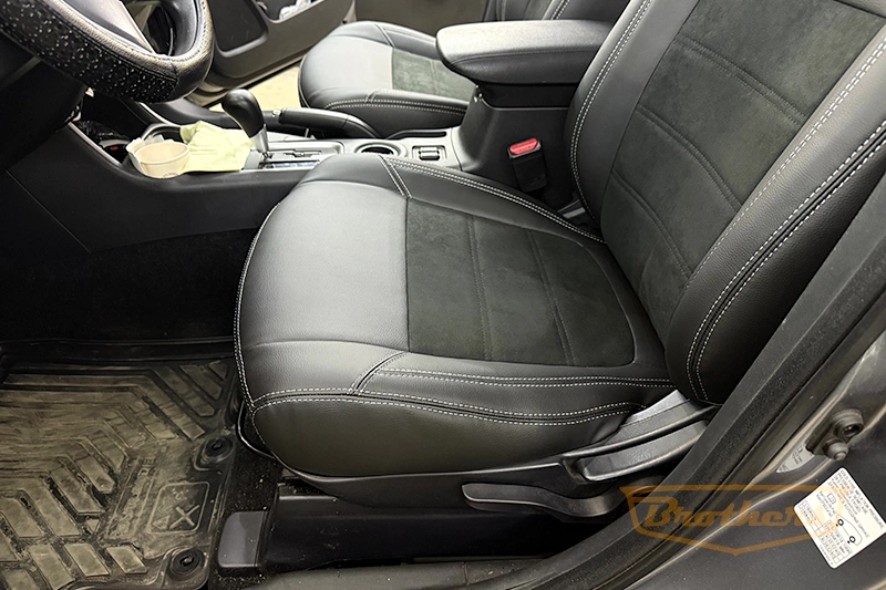 Авточехлы с алькантарой на митсубиси аутлендер - фото сидений