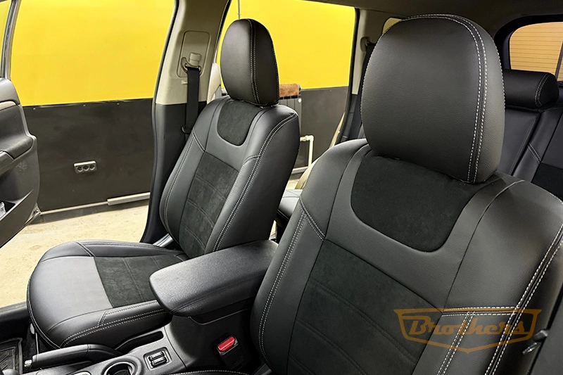 Авточехлы с алькантарой на митсубиси аутлендер - фото сидений