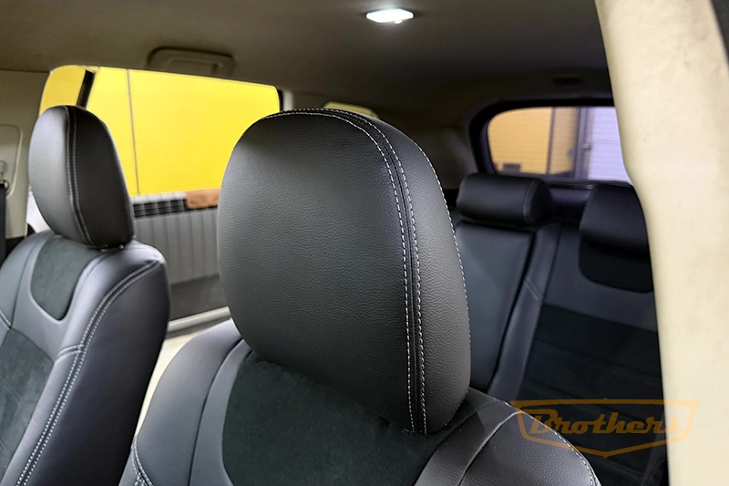 Авточехлы с алькантарой на митсубиси аутлендер - фото сидений