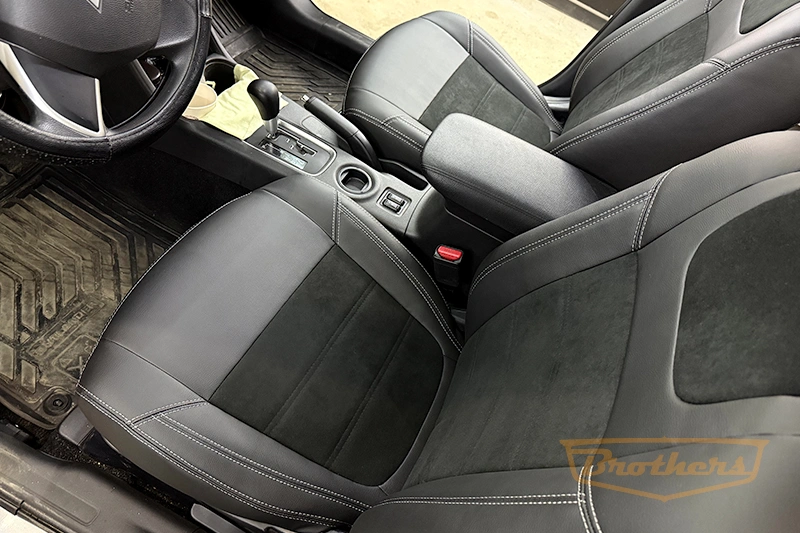 Авточехлы с алькантарой на митсубиси аутлендер - фото сидений