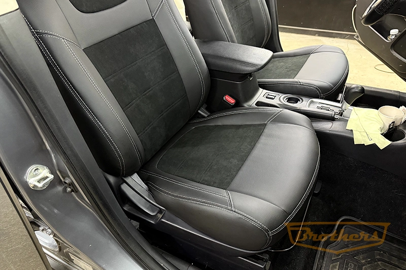 Авточехлы с алькантарой на митсубиси аутлендер - фото сидений