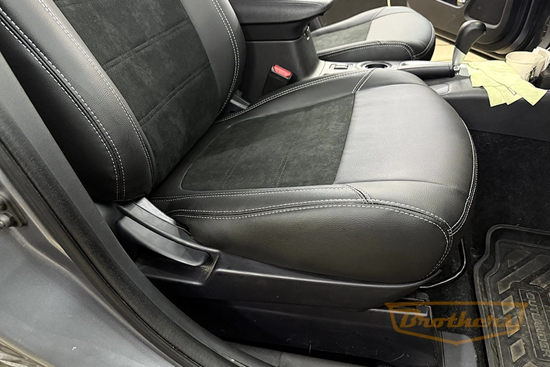 Авточехлы с алькантарой на митсубиси аутлендер - фото сидений