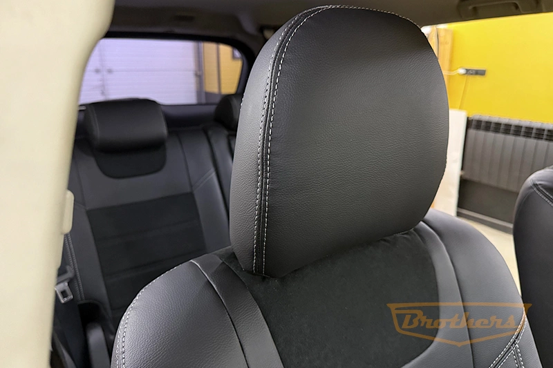 Авточехлы с алькантарой на митсубиси аутлендер - фото сидений