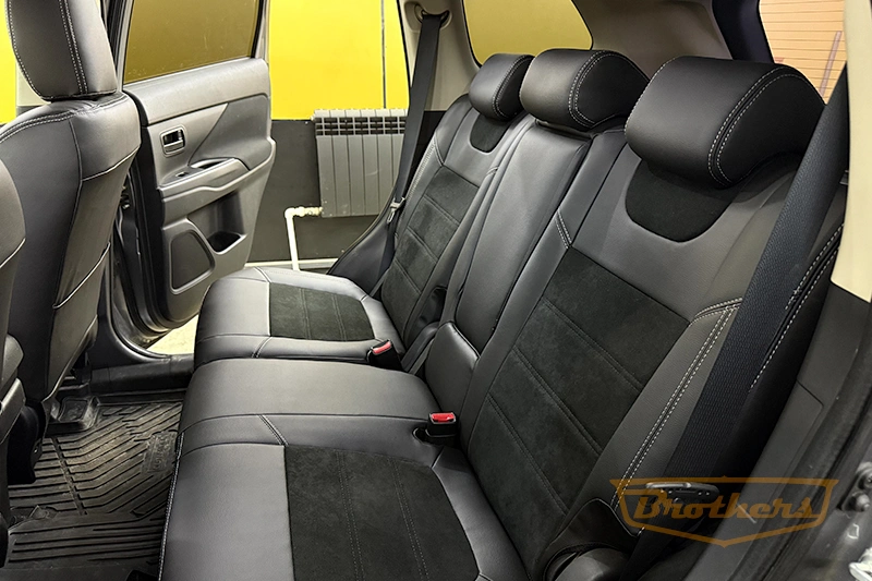 Авточехлы с алькантарой на митсубиси аутлендер - фото сидений