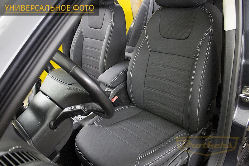 Чехлы на сидения Audi А4 (B8), серии "Alcantara" - серая строчка