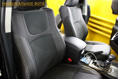 Чехлы на сидения Audi А4 (B8), серии "Alcantara" - серая строчка