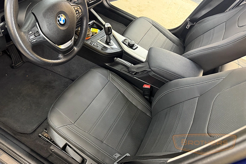 Автомобильные чехлы для сидений автомобиля BMW 1 (БМВ 1) рестайлинг 2, F20/F21 серии "Premium" - серая строчка