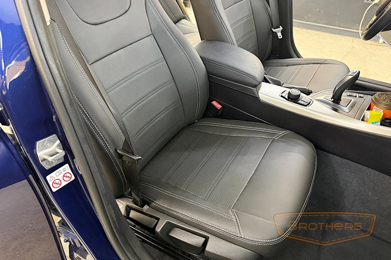 Автомобильные чехлы для сидений автомобиля BMW 1 (БМВ 1) рестайлинг 2, F20/F21 серии "Premium" - серая строчка