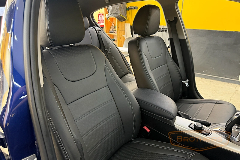 Автомобильные чехлы для сидений автомобиля BMW 1 (БМВ 1) рестайлинг 2, F20/F21 серии "Premium" - серая строчка