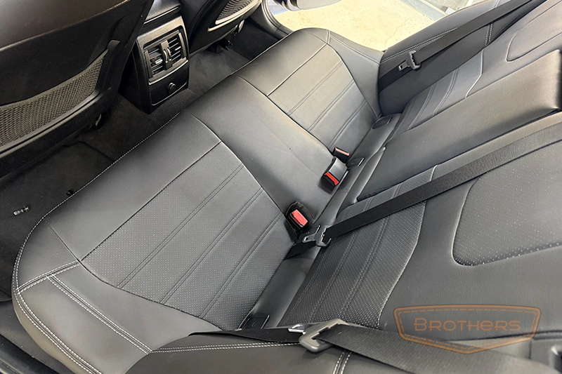 Автомобильные чехлы для сидений автомобиля BMW 1 (БМВ 1) рестайлинг 2, F20/F21 серии "Premium" - серая строчка