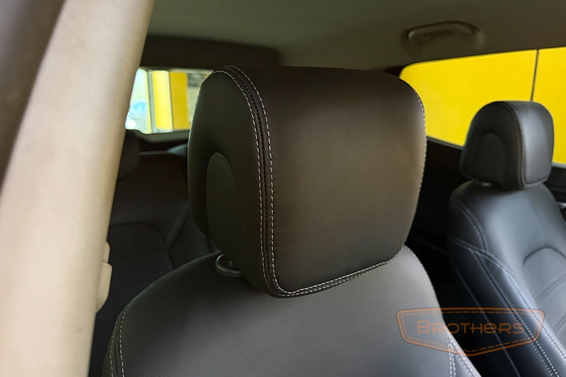 Чехлы на Hyundai Santa Fe 3, серии "Premium" - серая строчка Чехлы на Hyundai Santa Fe 3, серии "Premium" - серая строчка