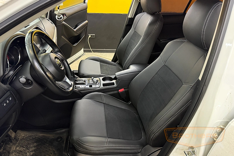 Чехлы на Мазду CX 5 с алькантарой - фото
