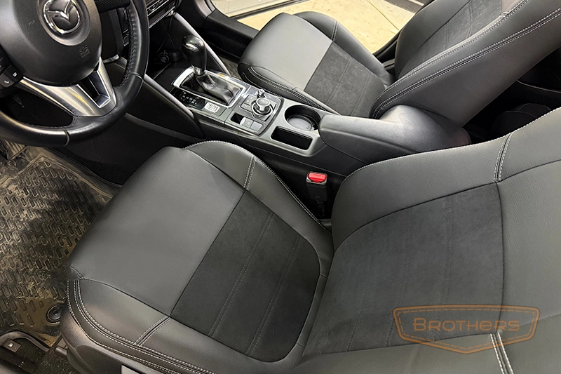 Чехлы на Мазду CX 5 с алькантарой - фото